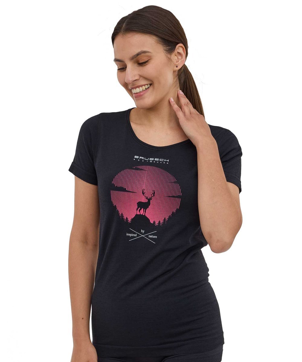 Koszulka damska z krótkim rękawem wełniana Brubeck OUTDOOR WOOL PRO