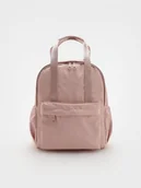 Plecaki - Reserved - Plecak z ozdobnym haftem - pastelowy róż - miniaturka - grafika 1