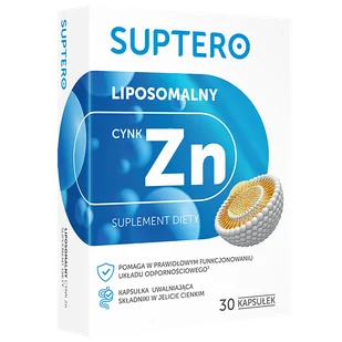 Suptero Liposomalny Cynk Zn, 30 kapsułek - Witaminy i minerały - miniaturka - grafika 1