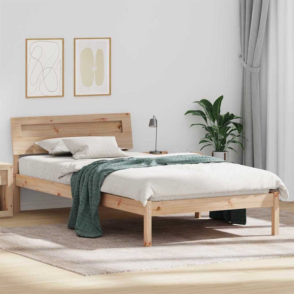 vidaXL vidaXL Ramka łóżka Brązowy 75 x 190 cm Lite drewno sosnowe