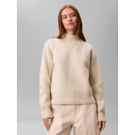 Swetry damskie - Calvin Klein Jeans Półgolf | Regular Fit | z dodatkiem wełny - miniaturka - grafika 1