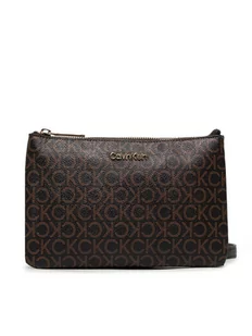 Calvin Klein Torebka Ck Must Ew Xbody Mono K60K609417 Brązowy - Torebki damskie - miniaturka - grafika 1
