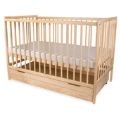 Łóżeczka i kojce - ŁÓŻECZKO DZIECIĘCE Z SZUFLADĄ ECO JACEK NATURA NIELAKIEROWANE - miniaturka - grafika 1