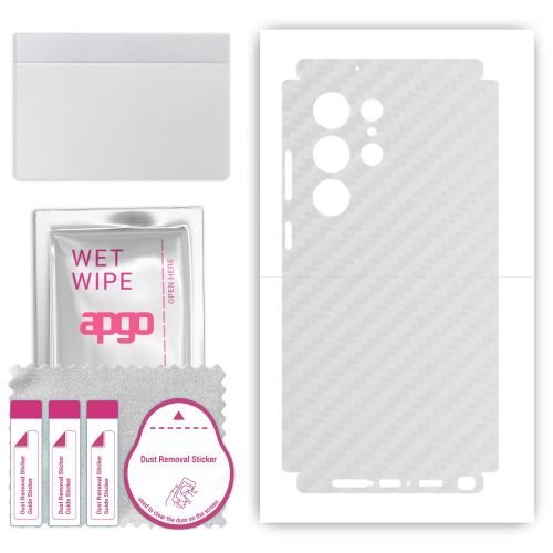 folia naklejka skórka strukturalna na TYŁ+BOKI do Samsung Galaxy S23 Ultra - Carbon Przezroczysty - apgo SKINS