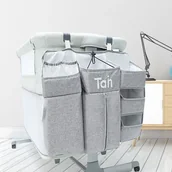 Organizery na łóżeczko - Wielofunkcyjny przybornik/Organizer do łóżeczka, XXL, Szary - miniaturka - grafika 1