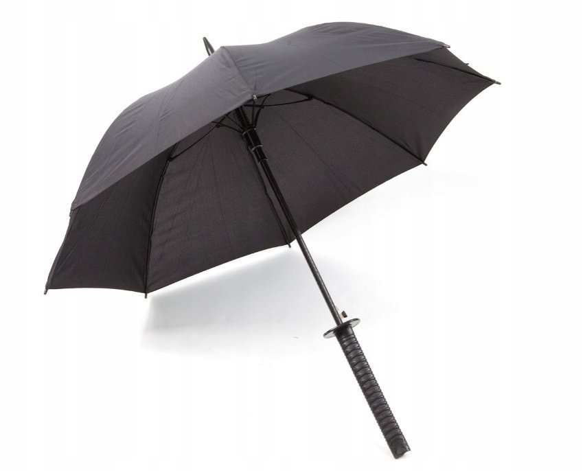DUŻY PARASOL AUTOMATYCZNY MIECZ SAMURAJA KATANA CZARNY ANIME UNIWERSALNY XL