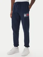 Spodnie sportowe męskie - Tommy Jeans Spodnie dresowe DM0DM22094 Granatowy Relaxed Fit - miniaturka - grafika 1