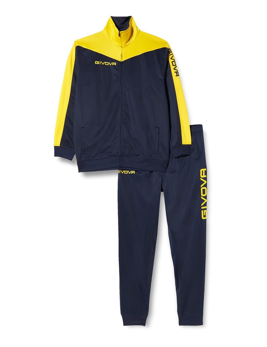 Dres Givova Roma uniseks M niebieski żółty zestaw