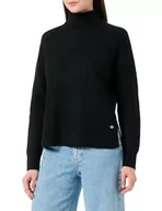 Swetry damskie - Replay Damski sweter z golfem, krój Regular Fit, 098 BLACK, S - miniaturka - grafika 1