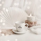 Filiżanki - Filiżanka 100 ml espresso ze spodkiem - Łyk mocy ZŁOTE SERCE - miniaturka - grafika 1