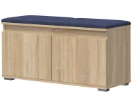 Szafki na buty - Nowoczesna szafka na buty z siedziskiem dąb sonoma + granat E8-D50 - miniaturka - grafika 1
