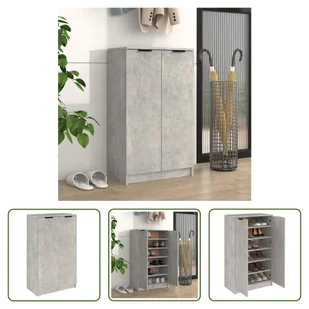 The Living Store Szafka na buty betonowa szara 59x35x100 cm materiał drewnopochodny - Szafki na buty The Living Store Szafka na buty betonowa szara 59x35x100 cm materiał drewnopochodny - Szafki na buty - miniaturka - grafika 1