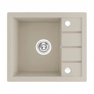 Zlewozmywaki - Laveo SBP 413T Zlewozmywak granitowy1 komora z p$1075ociekaczem Wymiary 495x570x185 mm Wymiar szafki 500 mmWyko$1076czenie be$1077W zestawie z syfonem Space Saving i korkiem automatycznym - miniaturka - grafika 1