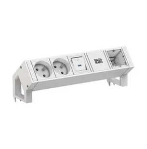 BACHMANN DESK2 biały 2xUTE 1xPrzełącznik 1xCM 0,2m GST18 RAL9010 - Gniazdka elektryczne - miniaturka - grafika 1