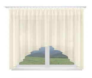 FIRANA GOTOWA 300X100, ŁUK,WOAL ECRU, LAMÓWKA - Firany - miniaturka - grafika 1