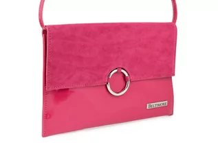 Torebki damskie - Różowa oryginalna damska torebka kopertówka na pasku usztywniana W63 - grafika 1