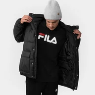 Kurtki męskie - Męska kurtka puchowa pikowana FILA TIREBOLU oversized puff jacket - czarna - miniaturka - grafika 1