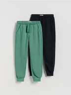 Spodenki dla niemowląt - Reserved - Dresowe joggery 2 pack - zielony - miniaturka - grafika 1
