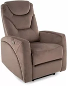 Fotele - Fotel rozkładany elektrycznie KRONOS VELVET cappuccino - miniaturka - grafika 1