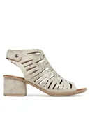 Sandały damskie - Rieker Sandały 64676-60 Złoty - miniaturka - grafika 1