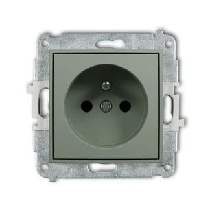 Karlik Gniazdo pojedyncze z przesłonami torów MINI - szałwiowy - Gniazdka elektryczne Karlik Gniazdo pojedyncze z przesłonami torów MINI - szałwiowy - Gniazdka elektryczne - miniaturka - grafika 1