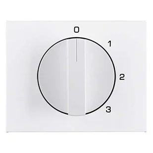 Hager polo K.1 Płytka czołowa z pokrętłem do łącznika 3-pozycyjnego z pozycją zerową, biały 1087710900 1087710900 - Klawisze i ramki - miniaturka - grafika 1