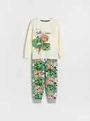 Skarpetki dla dzieci - Reserved - Bawełniana piżama Minecraft - złamana biel - miniaturka - grafika 1