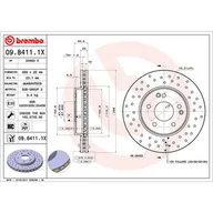 Tarcze hamulcowe - Tarcza hamulcowa BREMBO 09.8411.1X - miniaturka - grafika 1
