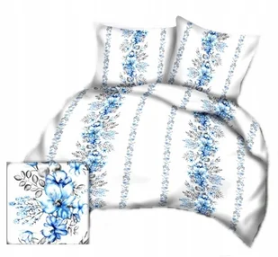 pościel kora lux 180x200 + 2 poszewki K 332 aleja niebieskich kwiatów biała - Pościel pościel kora lux 180x200 + 2 poszewki K 332 aleja niebieskich kwiatów biała - Pościel - miniaturka - grafika 1