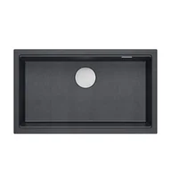 Zlewozmywaki - QUADRON DASH 110 GraniteQ zlewozmywak black diamond 76x44x23,5 cm 1-komorowy wpuszczany z syfonem manualnym stal szlachetna - miniaturka - grafika 1