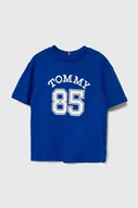 Koszulki dla chłopców - Tommy Hilfiger t-shirt bawełniany dziecięcy kolor niebieski z nadrukiem - miniaturka - grafika 1