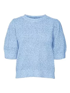 Swetry damskie - VERO MODA Damski sweter VMDOFFY 2/4 O-Neck GA NOOS, mały niebieski/szczegóły: melanż, L, Little Boy Blue/Szczegóły: melanż, L - grafika 1