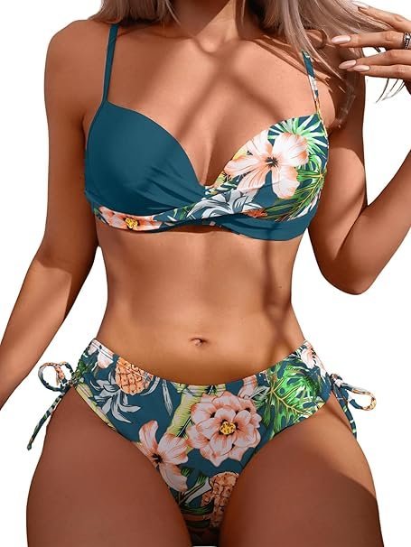 Damski Strój Kąpielowy Dwuczęściowy Kostium Bikini Damskie Push-up XL