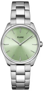 Zegarek Zegarek Cluse CW11215 Féroce Petite Steel Green Silver - Zegarki damskie - miniaturka - grafika 1