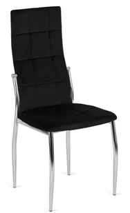 Czarne Welurowe Krzesło Metalowe Z Wysokim Oparciem Z9-L24 - Krzesła - miniaturka - grafika 1