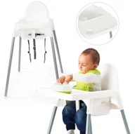 Krzesełka do karmienia - Krzesełko Do Karmienia Dla Dziecka Fotelik Tacka Białe - miniaturka - grafika 1