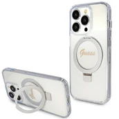 Szkła hartowane na telefon - Guess GUHMP15XHRSGSD iPhone 15 Pro Max 6.7" przezroczysty/transparent hardcase Ring Stand Script Glitter MagSafe - miniaturka - grafika 1