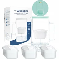Dzbanki filtrujące - Dzbanek filtrujący Wessper Aquamax 3,3l - Licznik LED + 10x Filtr do wody - miniaturka - grafika 1
