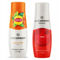 Syropy i koncentraty owocowe - 2x Syrop Koncentrat Sodastream Lipton Ice Tea Peach Brzoskwinia + Cola - miniaturka - grafika 1