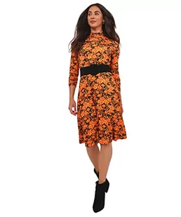 Joe Browns Damska jesienna zabawna kwiatowa sukienka z długim rękawem na co dzień, pomarańczowa, 6, pomarańczowy, 32 - Sukienki - miniaturka - grafika 1