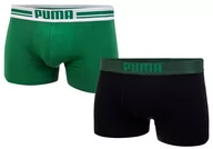 Majtki męskie - PUMA  BOKSERKI MĘSKIE 2 PARY FASHION BOXER GREEN/BLACK 906519 04 - Rozmiar: XL - miniaturka - grafika 1