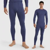 Pozostała odzież narciarska - Bielizna Termoaktywna Męska 4F Bezszwowa Dół Granatowy 4FWAW25USEAM242 S/M Denim - miniaturka - grafika 1