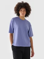 Koszulki sportowe damskie - Damski t-shirt basic 4F 4FRAW24TTSHF2303 - niebieski - miniaturka - grafika 1