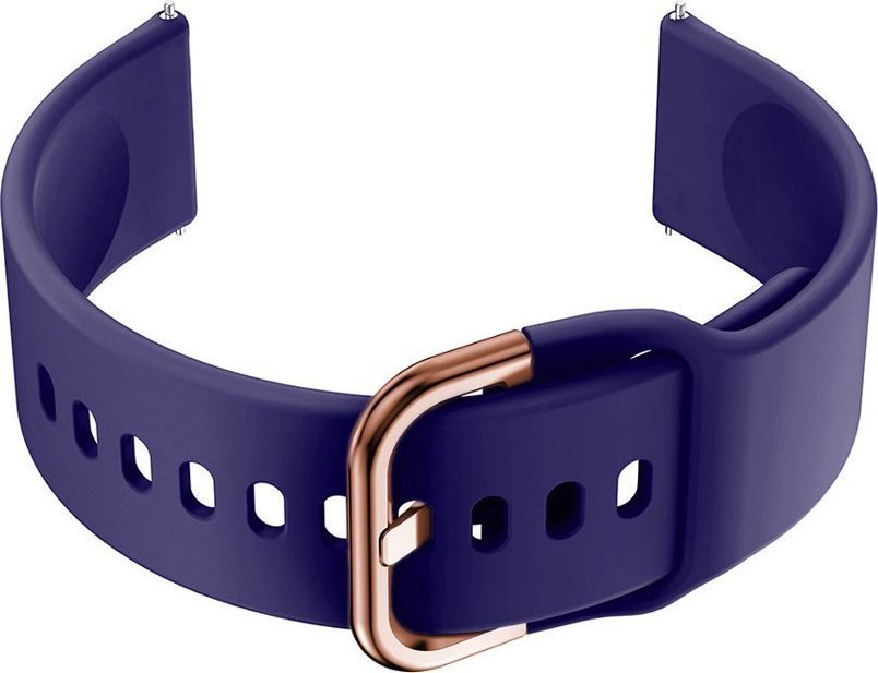 Pasek gumowy do smartwatch 20mm - granat/rosegold