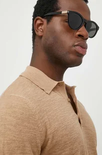 Gucci okulary przeciwsłoneczne męskie kolor czarny - Okulary przeciwsłoneczne - miniaturka - grafika 1