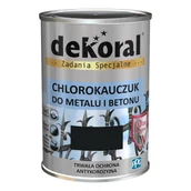 Farby zewnętrzne - Dekoral Chlorokauczuk 0,9L Czarny RAL9005 farba em - miniaturka - grafika 1