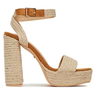 Espadryle damskie - Espadryle DeeZee KL-F20074-36 Beżowy - miniaturka - grafika 1