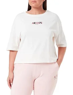 Armani Exchange Damska koszulka z logo Capsule Cropped Fit Crew Neck, Iso, XXL - Koszulki i topy damskie - miniaturka - grafika 1