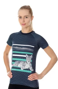 Koszulka damska Brubeck City Air SS13230A grafitowy - Koszulki sportowe damskie - miniaturka - grafika 1