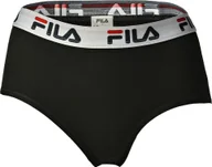 Majtki damskie - Damskie majtki typu hipster FILA - spodnie, logo w pasie, bawełna elastyczna, jednokolorowe, XS-XL czarne S - miniaturka - grafika 1